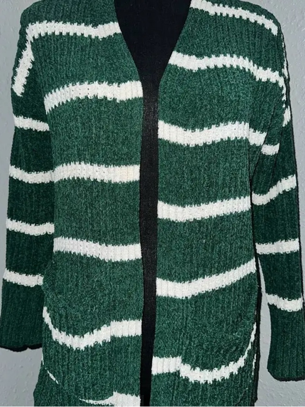 No Boundaries Sweaters | No Boundaries Forest Green And White Cardigan Size L